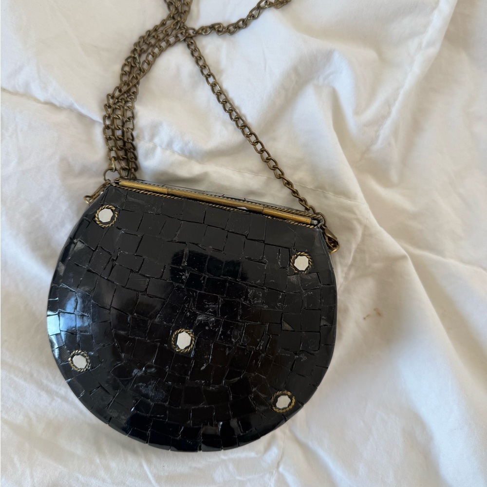 Antique Kraft - Black and gold mosaic purse clutch - Picture 4 of 4